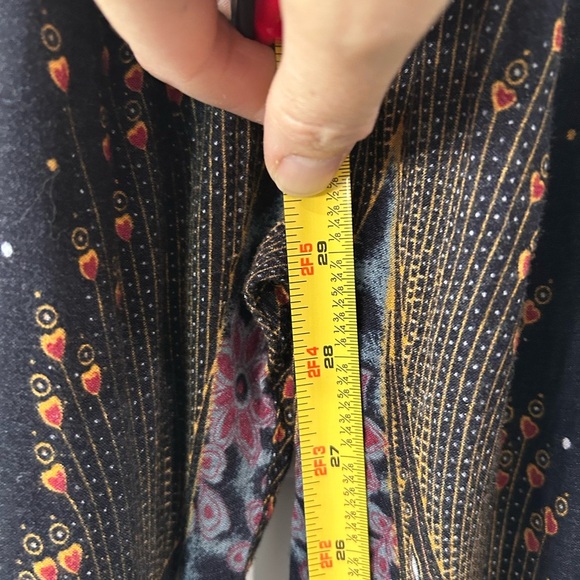 Women"s Pull On Harem Pants Sz S Peacock Boho Hippie Yoga Smocked Stretch Waist - Picture 8 of 8